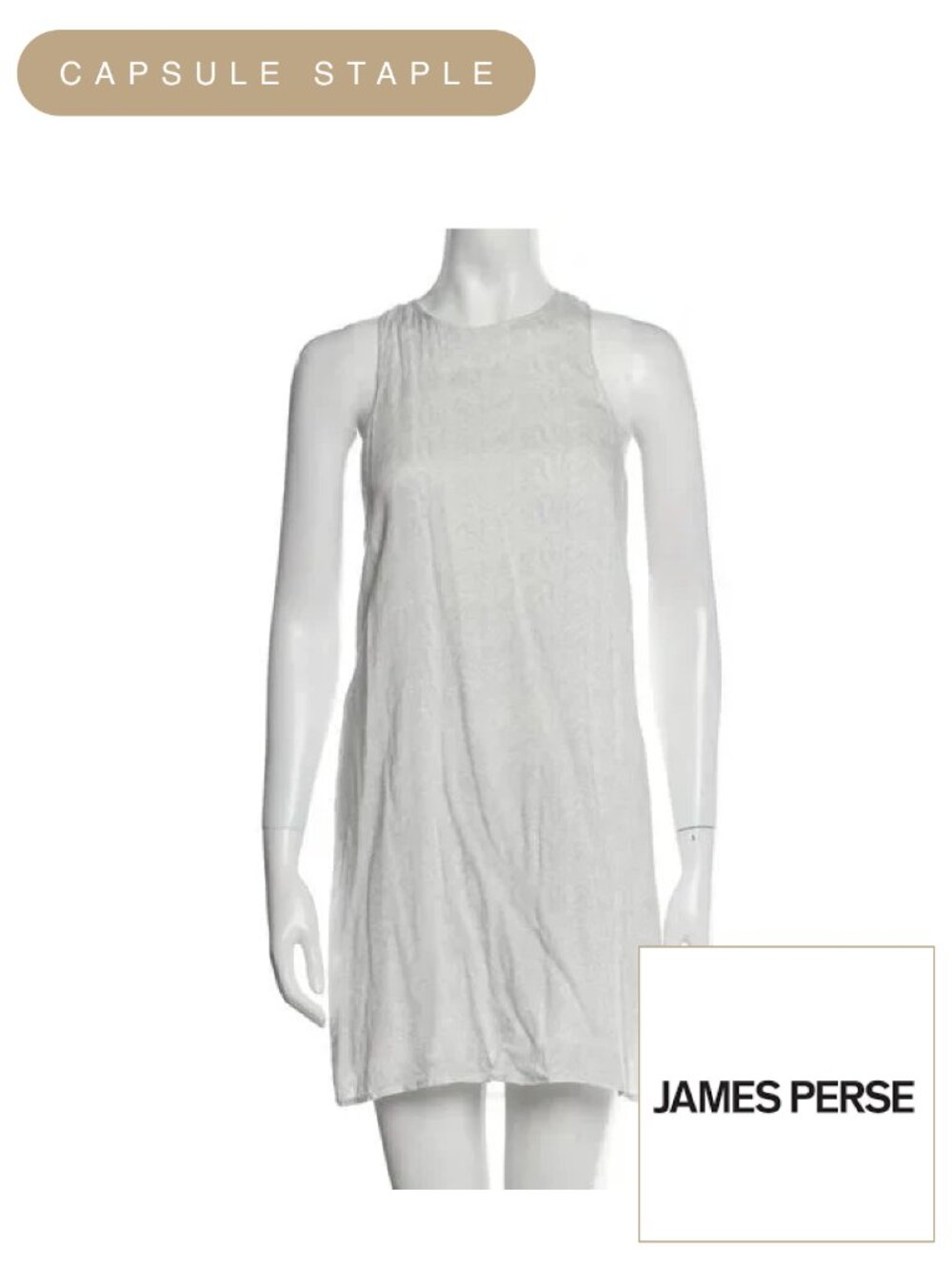 James Perse White/Gray ZigZag Mini Dress, Size 0